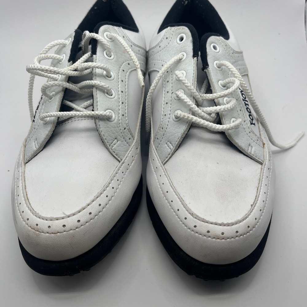 FootJoy GreenJoys Women's White Leather Golf Shoes Size 6.5 6 1/2 Used - Picture 2 of 7